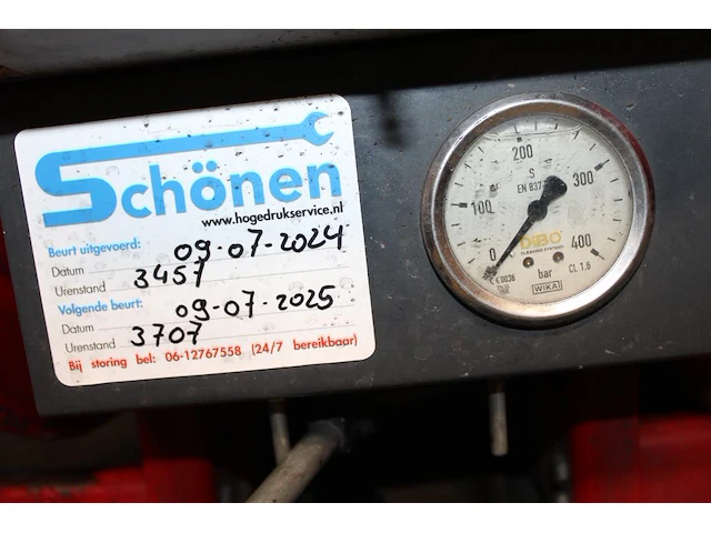 Hogedrukreiniger dibo jmb-s 200/18t op aanhanger peeters. vermoedelijk bouwjaar 2008. afgelezen draaiuren 3... - afbeelding 4 van  7