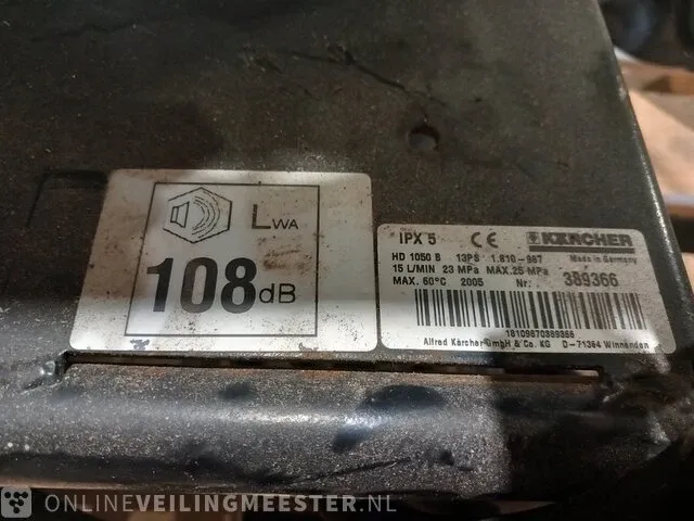 Hogedrukreiniger karcher, hd 1050 b, bouwjaar 2005 - afbeelding 7 van  10