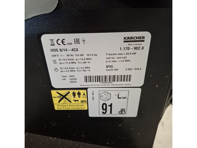 Hogedrukreiniger, kärcher, hds 6/14-4cx, 2022 - afbeelding 4 van  18