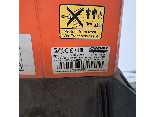 Hogedrukreiniger koud - 130bar - 230v, kärcher, hd6/13c+, 2019 - afbeelding 3 van  11