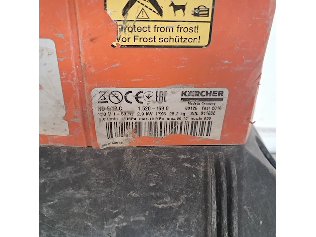 Hogedrukreiniger koud 130bar 230v, kärcher, hd6/13c+, 2018 - afbeelding 8 van  9