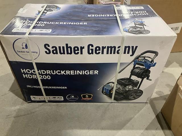 Hogedrukreiniger op benzine, sauber, hdr-200, blauw/zwart - afbeelding 1 van  5