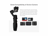 Hohem isteadypro 3 spatwaterdichte handheld 3assige gimbalstabilisator voor djigopro yisj camactiecamera's zwart - afbeelding 2 van  4