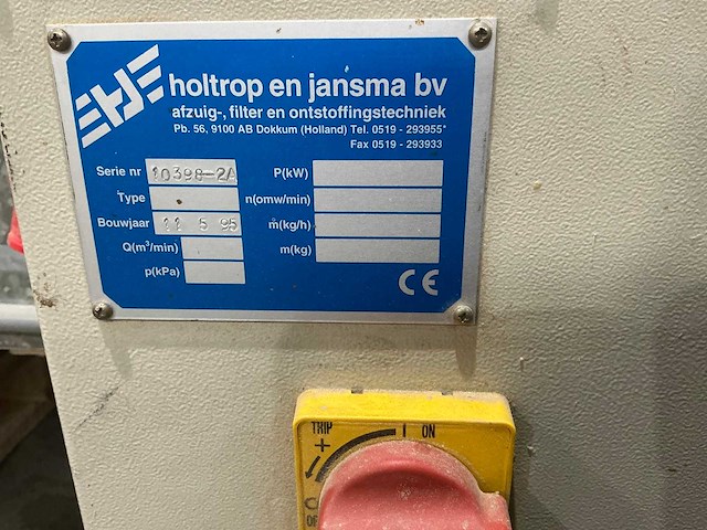 Holtrop & jansma - 1996 - msk 350 - filterafzuiginstallatie - afbeelding 2 van  12