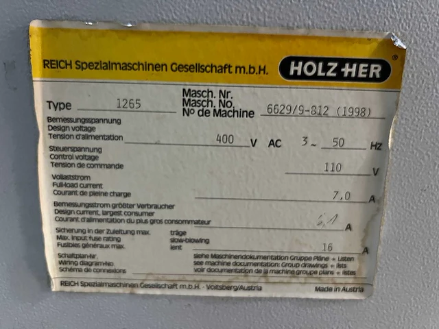 Holz-her - 1998 - 1265 supercut 3300x1925 - verticale platenzaag - afbeelding 8 van  8