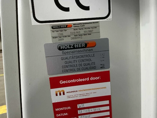 Holz-her - 2009 - uno 1306 - kantaanlijmmachine - afbeelding 3 van  12