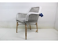Home esprit tuinstoel wit grijs aluminium polyrotan 57 x 63 x 84 cm - afbeelding 2 van  3