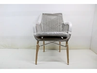 Home esprit tuinstoel wit grijs aluminium polyrotan 57 x 63 x 84 cm - afbeelding 2 van  2