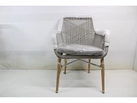 Home esprit tuinstoel wit grijs aluminium polyrotan 57 x 63 x 84 cm - afbeelding 2 van  2