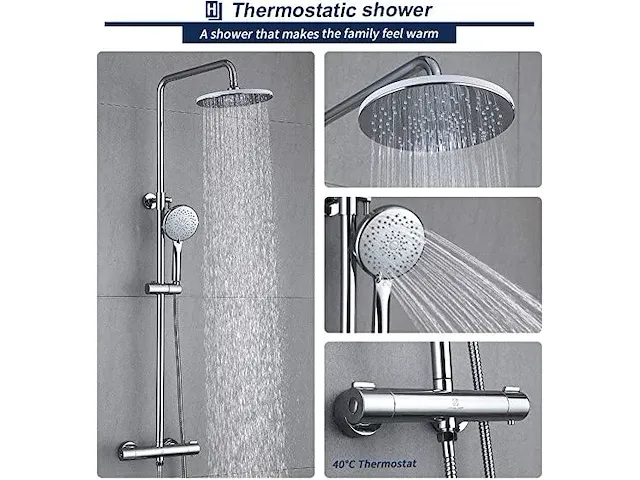 Homelody thermostaat douchesysteem chroom - afbeelding 2 van  6