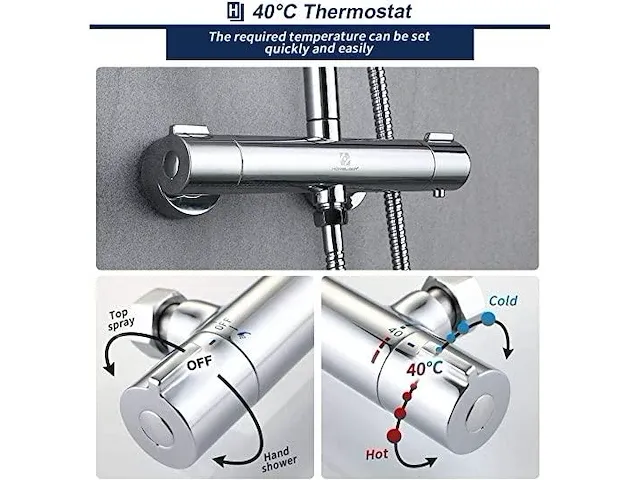 Homelody thermostaat douchesysteem chroom - afbeelding 3 van  6