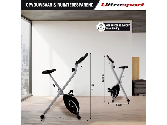 Hometrainer met lcd-display ultrasport, f-bike - afbeelding 2 van  7