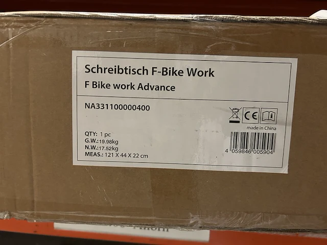 Hometrainer met rugleuning en bureau ultrasport, f-bike work advance - afbeelding 1 van  2