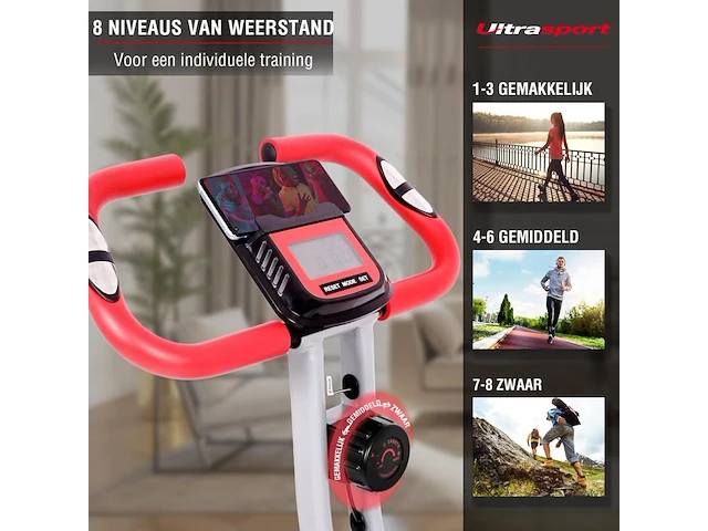 Hometrainer met rugleuning opvouwbaar ultrasport, f-bike 200b - afbeelding 3 van  4