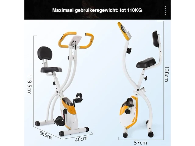 Hometrainer met rugleuning ultrasport - afbeelding 2 van  4
