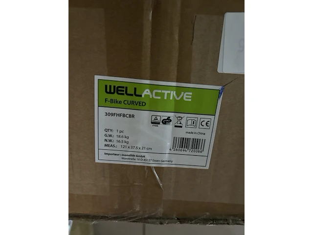 Hometrainer met rugleuning wellactive, f-bike curved - afbeelding 2 van  3