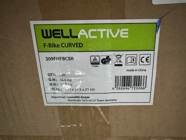 Hometrainer met rugleuning wellactive, f-bike - afbeelding 3 van  3