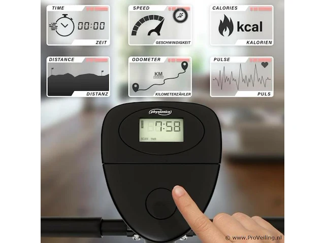 Hometrainer / speedbike 6 standen incl. lcd display - afbeelding 4 van  11
