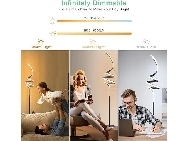 Homkea moderne vloerlampen voor woonkamer - afbeelding 4 van  4