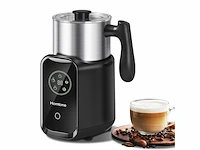 Homtone 5-in-1 elektrische roestvrijstalen melkopschuimer 600 ml warm & koud schuim, zwart - afbeelding 1 van  3