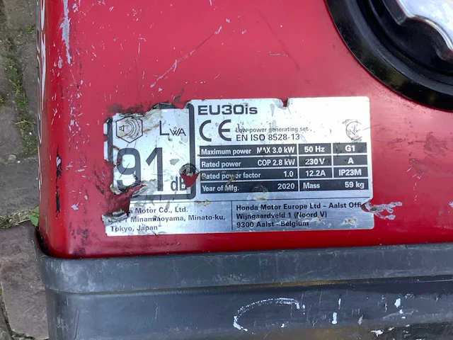 Honda eu30is stroomgenerator - afbeelding 5 van  5