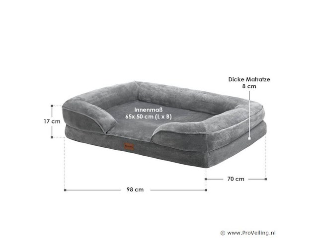 Hondenbed / hondenmand sheena l - 98 x 70 cm - grijs - afbeelding 5 van  11