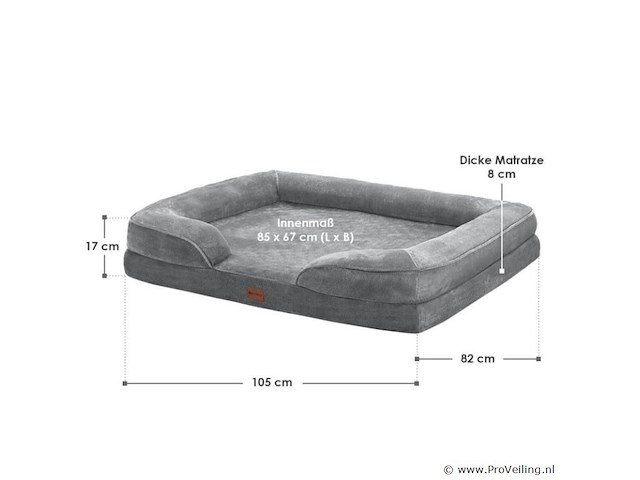 Hondenmand / kattenmand sheena xl - 105 x 82 cm - grijs - afbeelding 5 van  11