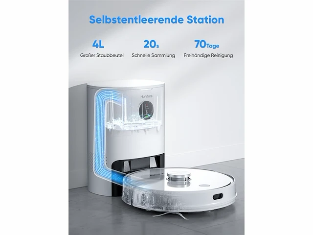 Honiture robotstofzuiger met dweilfunctie, q6 pro 3500pa met lasernavigatie ideaal voor dierenhaar tapijt harde vloeren - afbeelding 2 van  5