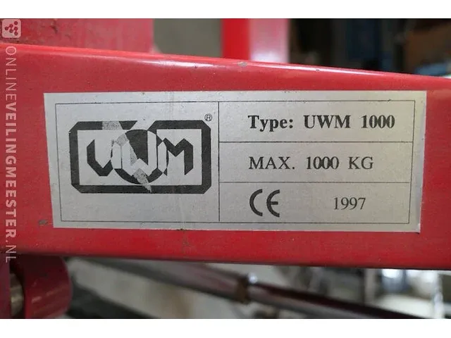 Hoogheffende palletwagen uwm 1000, bouwjaar 1997 - afbeelding 4 van  7