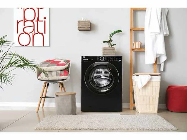 Hoover h3w492dabb wasmachine 9 kg 1400 rpm zwart - afbeelding 3 van  7