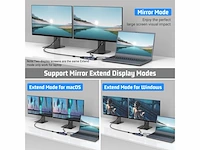 Hopday usb c hub 6in1 usb c naar hdmi dual monitor usb c adapter met 4k hdmi vga usb a sd/tfkaartlezer voor macbook pro/air dell hp surface 100stuks - afbeelding 3 van  4