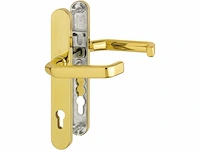 Hoppe deurkrukgarnituur liverpool pz 92mm voordeurset smalle plaat messing - afbeelding 1 van  3