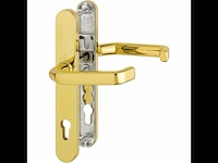 Hoppe deurkrukgarnituur liverpool pz 92mm voordeurset smalle plaat messing - afbeelding 1 van  3