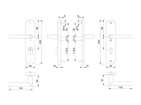 Hoppe stockholm veiligheidsdeurgreepset 1140/3332za/3410 alu.f1 92mm 67-72mm - afbeelding 2 van  2