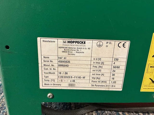 Hoppecke - 24v 30a - acculaders - afbeelding 2 van  2