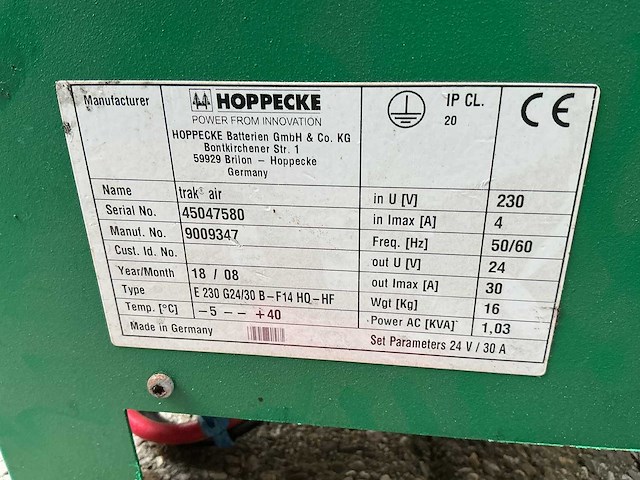 Hoppecke - 24v 30a - battery chargers - 2018 - afbeelding 2 van  2