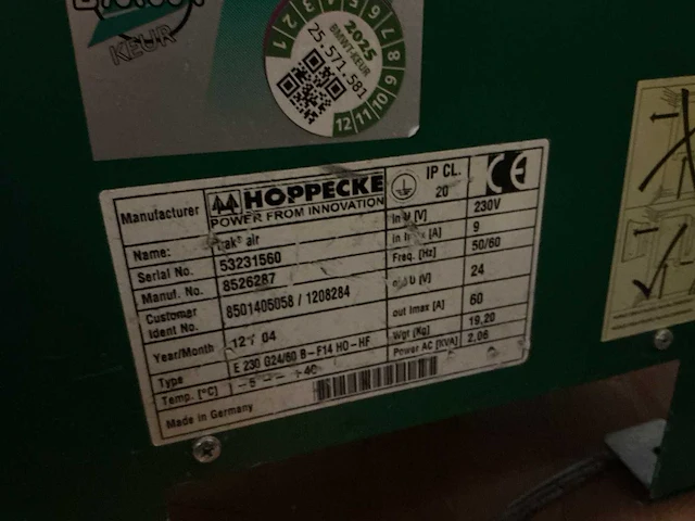 Hoppecke - 24v 60a - acculaders - 2012 - afbeelding 3 van  3