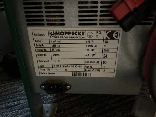 Hoppecke - 24v 60a - acculaders - 2013 - afbeelding 3 van  3