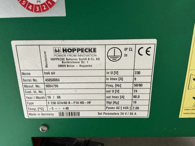 Hoppecke - 24v 60a - acculaders - 2019 - afbeelding 2 van  2