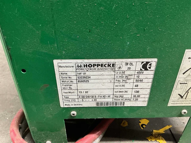 Hoppecke - 48v 130a - acculaders - 2013 - afbeelding 2 van  2