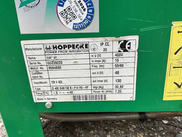 Hoppecke - 48v 130a - battery chargers - 2013 - afbeelding 3 van  3