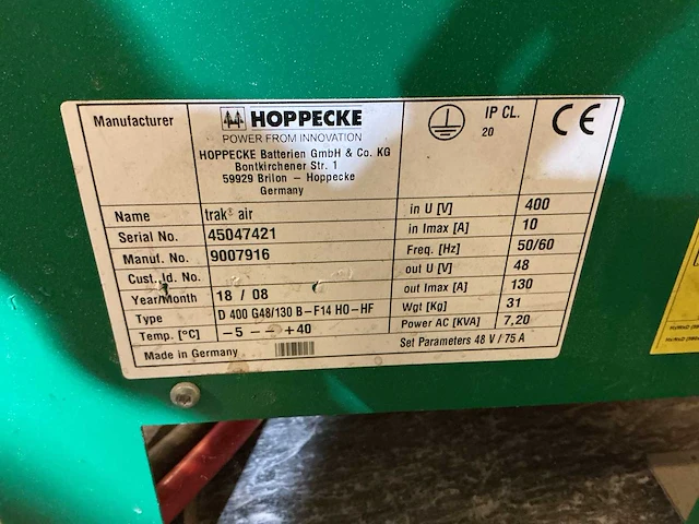 Hoppecke - 48v 130a - battery chargers - 2018 - afbeelding 2 van  2