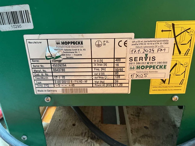 Hoppecke - 80v 120a - acculaders - 2017 - afbeelding 2 van  2