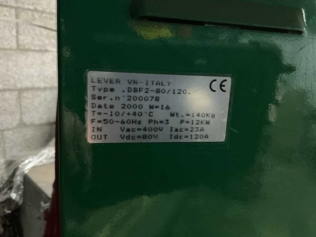 Hoppecke - 80v 120a - acculaders - afbeelding 2 van  2