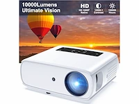 Hopvision 1080p full hd beamer 10.000 lumen ondersteunt 4k wit - afbeelding 1 van  1