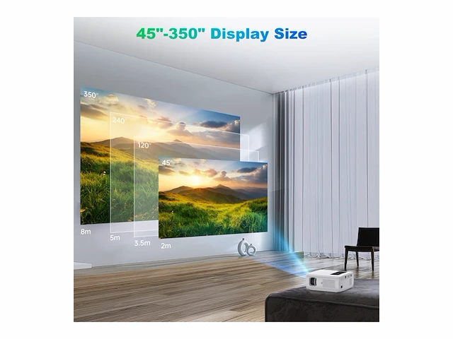 Hopvision projector, native 1080p full hd projector, projector 4k home cinema met 150000 uu - afbeelding 3 van  3