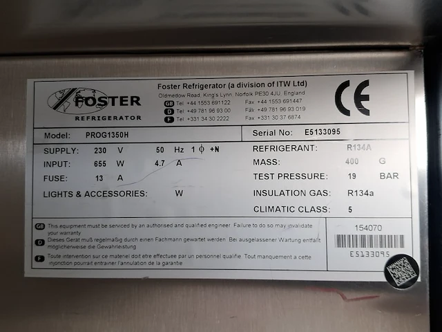 Horeca koelkast foster, prog1350h - afbeelding 3 van  14