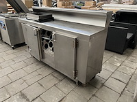 Horeca rvs mobiele bar 194x60x96 - afbeelding 1 van  6