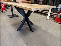 Horeca tafel oud eiken epoxy - afbeelding 3 van  6