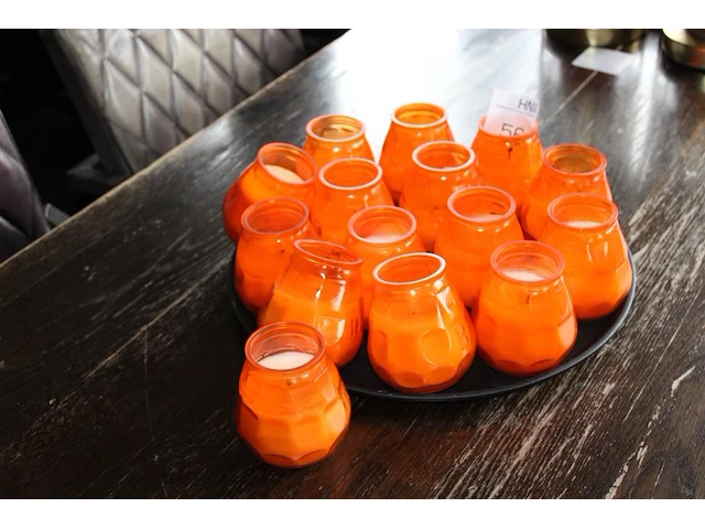 Horeca twilight glasses bolsius oranje. 15 stuks. - afbeelding 1 van  2